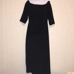 Tahari Black Crepe Sheath Dress